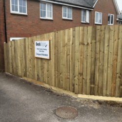 Angled feather edge fencing