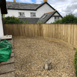 Curved feather edge fencing photo