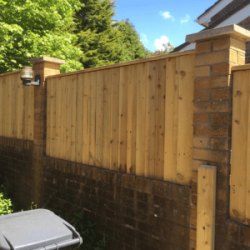 Feather edge fencing making a wall taller