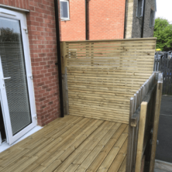 Fencing at the end of decking in Bridgend