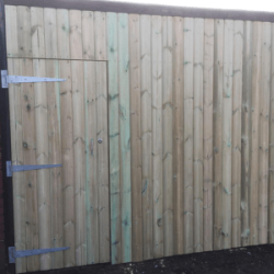 Large timber garage door that was installed in Bridgend