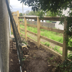 Post and rail fencing in Bridgend